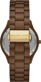 Buy Shop Michael Kors Slim Runway Brown Dial Brown Steel Strap Watch For Women - MK4508 USA Online