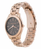 Buy Shop Michael Kors Slim Runway Brown Dial Rose Gold Stainless Steel Strap Watch for Women - MK3181 USA Online