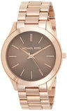 Buy Shop Michael Kors Slim Runway Brown Dial Rose Gold Stainless Steel Strap Watch for Women - MK3181 USA Online