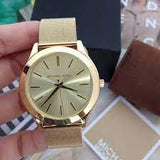 Buy Shop Michael Kors Slim Runway Champagne Dial Gold Mesh Bracelet Watch for Women - MK3282 USA Online