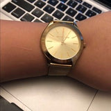 Buy Shop Michael Kors Slim Runway Champagne Dial Gold Mesh Bracelet Watch for Women - MK3282 USA Online