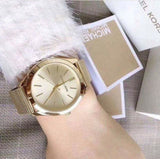 Buy Shop Michael Kors Slim Runway Champagne Dial Gold Mesh Bracelet Watch for Women - MK3282 USA Online