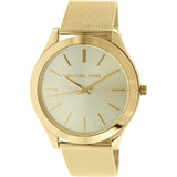 Buy Shop Michael Kors Slim Runway Champagne Dial Gold Mesh Bracelet Watch for Women - MK3282 USA Online