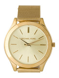 Buy Shop Michael Kors Slim Runway Champagne Dial Gold Mesh Bracelet Watch for Women - MK3282 USA Online