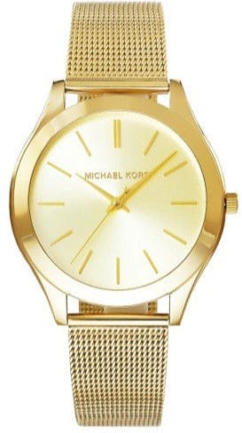 Buy Shop Michael Kors Slim Runway Champagne Dial Gold Mesh Bracelet Watch for Women - MK3282 USA Online