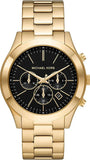 Buy Shop Michael Kors Slim Runway Chronograph Black Dial Gold Steel Strap Watch For Men - MK1076 USA Online