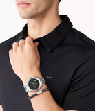 Buy Shop Michael Kors Slim Runway Chronograph Black Dial Silver Steel Strap Watch For Men - MK1056 USA Online