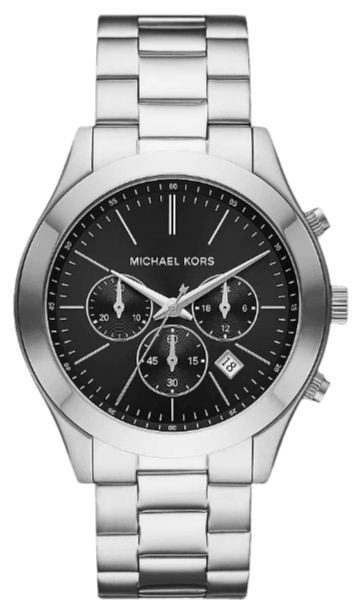 Buy Shop Michael Kors Slim Runway Chronograph Black Dial Silver Steel Strap Watch For Men - MK1056 USA Online