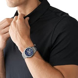 Buy Shop Michael Kors Slim Runway Chronograph Blue Dial Grey Steel Strap Watch For Men - MK8987 USA Online