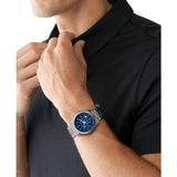 Buy Shop Michael Kors Slim Runway Chronograph Blue Dial Grey Steel Strap Watch For Men - MK8987 USA Online