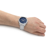 Buy Shop Michael Kors Slim Runway Chronograph Blue Dial Silver Steel Strap Watch For Men - MK8917 USA Online