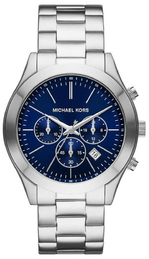 Buy Shop Michael Kors Slim Runway Chronograph Blue Dial Silver Steel Strap Watch For Men - MK8917 USA Online