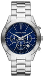 Buy Shop Michael Kors Slim Runway Chronograph Blue Dial Silver Steel Strap Watch For Men - MK8917 USA Online