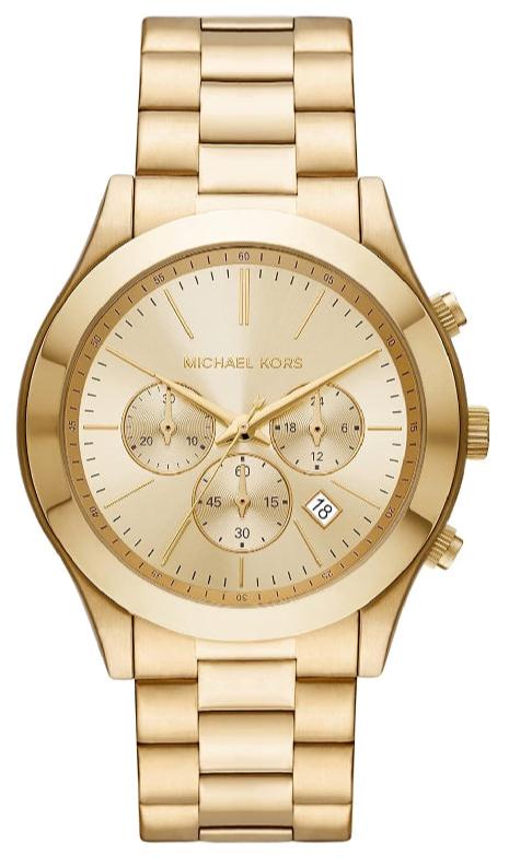 Buy Shop Michael Kors Slim Runway Chronograph Gold Dial Gold Steel Strap Watch For Men - MK8909 USA Online