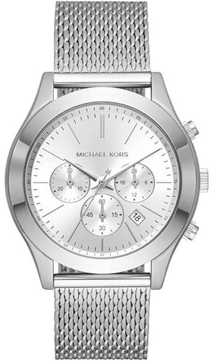 Buy Shop Michael Kors Slim Runway Chronograph Silver Dial Silver Mesh Bracelet Watch For Men - MK9059 USA Online