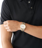 Buy Shop Michael Kors Slim Runway Chronograph White Dial Two Tone Steel Strap Watch For Women - MK8986 USA Online
