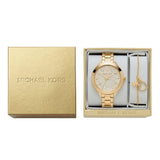 Buy Shop Michael Kors Slim Runway Crystals Gold Dial Gold Steel Strap Watch for Women - MK1046 USA Online