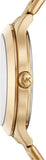 Buy Shop Michael Kors Slim Runway Crystals Gold Dial Gold Steel Strap Watch for Women - MK1046 USA Online
