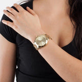Buy Shop Michael Kors Slim Runway Gold Dial Gold Stainless Steel Strap Watch for Women - MK3179 USA Online