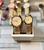 Buy Shop Michael Kors Slim Runway Gold Dial Gold Steel Strap Watch for Women - MK3335 USA Online
