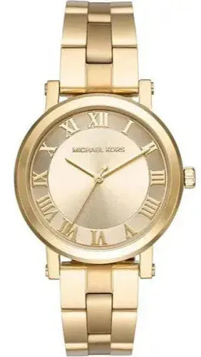 Buy Shop Michael Kors Slim Runway Gold Dial Gold Steel Strap Watch For Women - MK3456 USA Online