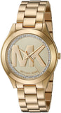 Buy Shop Michael Kors Slim Runway Gold Dial Gold Steel Strap Watch for Women - MK3477 USA Online