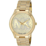 Buy Shop Michael Kors Slim Runway Gold Dial Gold Steel Strap Watch for Women - MK3590 USA Online