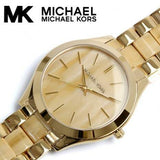 Buy Shop Michael Kors Slim Runway Gold Dial Two Tone Gold Strap Watch for Women - MK4285 USA Online