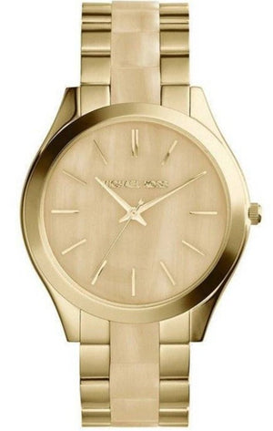 Buy Shop Michael Kors Slim Runway Gold Dial Two Tone Gold Strap Watch for Women - MK4285 USA Online