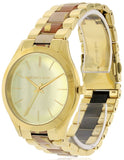 Buy Shop Michael Kors Slim Runway Gold Dial Two Tone Steel Strap Watch for Women - MK4300 USA Online