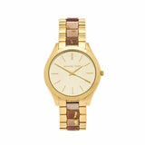 Buy Shop Michael Kors Slim Runway Gold Dial Two Tone Steel Strap Watch for Women - MK4300 USA Online