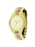 Buy Shop Michael Kors Slim Runway Gold Dial Two Tone Steel Strap Watch for Women - MK4300 USA Online