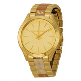 Buy Shop Michael Kors Slim Runway Gold Dial Two Tone Steel Strap Watch for Women - MK4300 USA Online