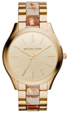 Buy Shop Michael Kors Slim Runway Gold Dial Two Tone Steel Strap Watch for Women - MK4300 USA Online