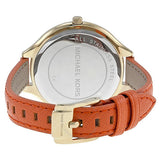 Buy Shop Michael Kors Runway Quartz Gold Dial Orange Leather Strap Watch For Women - MK2275 USA Online