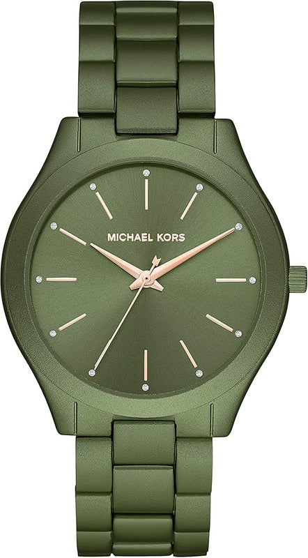 Buy Shop Michael Kors Slim Runway Green Dial Green Steel Strap Watch for Women - MK4526 USA Online