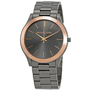 Buy Shop Michael Kors Runway Quartz Grey Dial Grey Steel Strap Watch For Women - MK8576 USA Online