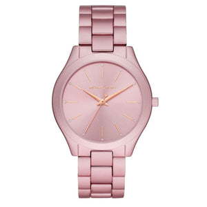 Buy Shop Michael Kors Slim Runway Pink Dial Pink Steel Strap Watch For Women - MK4456 USA Online