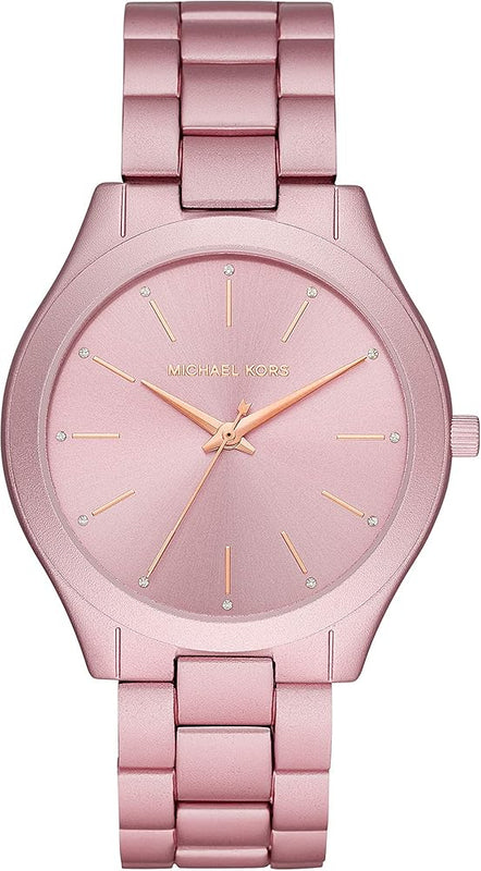 Buy Shop Michael Kors Slim Runway Pink Dial Pink Steel Strap Watch For Women - MK4456 USA Online