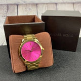 Buy Shop Michael Kors Slim Runway Pink Dial Rose Gold Steel Strap Watch for Women - MK3264 USA Online