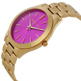 Buy Shop Michael Kors Slim Runway Pink Dial Rose Gold Steel Strap Watch for Women - MK3264 USA Online