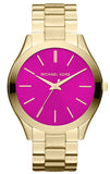 Buy Shop Michael Kors Slim Runway Pink Dial Rose Gold Steel Strap Watch for Women - MK3264 USA Online