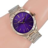 Buy Shop Michael Kors Slim Runway Purple Dial Rose Gold Steel Strap Watch for Women - MK3293 USA Online