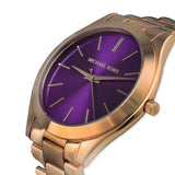Buy Shop Michael Kors Slim Runway Purple Dial Rose Gold Steel Strap Watch for Women - MK3293 USA Online