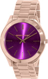 Buy Shop Michael Kors Slim Runway Purple Dial Rose Gold Steel Strap Watch for Women - MK3293 USA Online