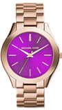 Buy Shop Michael Kors Slim Runway Purple Dial Rose Gold Steel Strap Watch for Women - MK3293 USA Online