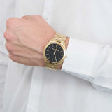 Buy Shop Michael Kors Slim Runway Quartz Black Dial Gold Steel Strap Watch For Men - MK8621 USA Online