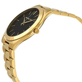 Buy Shop Michael Kors Slim Runway Quartz Black Dial Gold Steel Strap Watch For Men - MK8621 USA Online