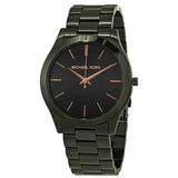 Buy Shop Michael Kors Slim Runway Quartz Black Dial Green Steel Strap Watch For Men - MK8715 USA Online