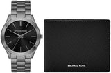 Buy Shop Michael Kors Slim Runway Quartz Black Dial Grey Steel Strap Watch For Men - MK1044 USA Online